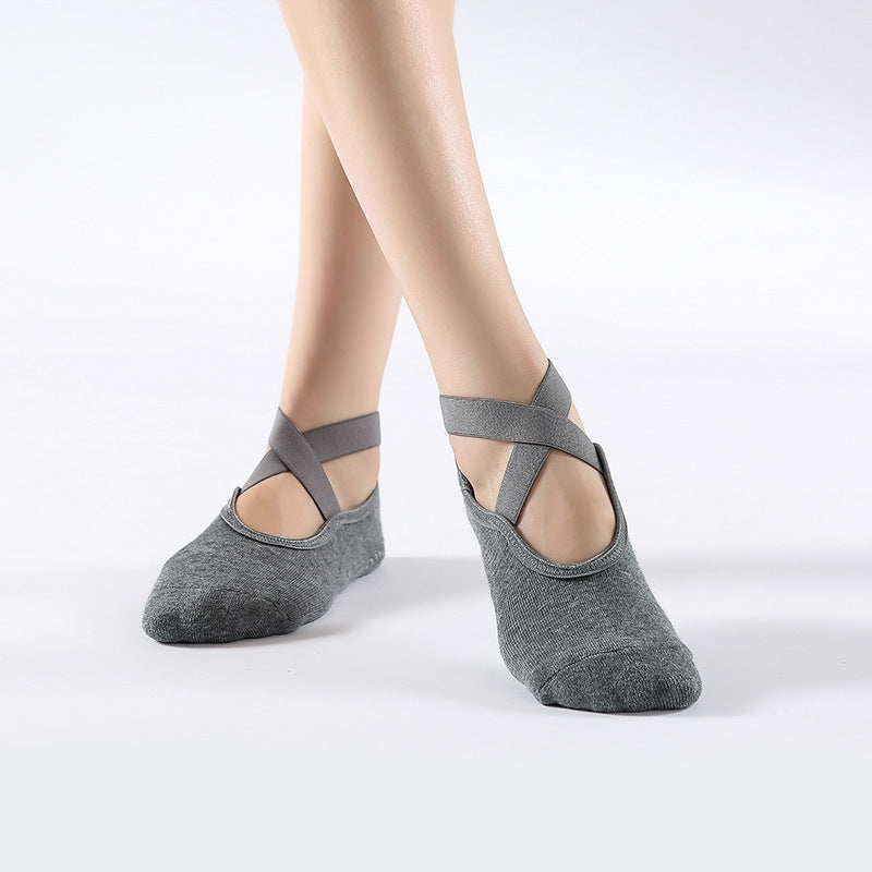 Professional Non-Slip Dotted Yoga Socks Cross Strap Thin Backless Pilates Socks Floor Socks Summer Thin Wholesale