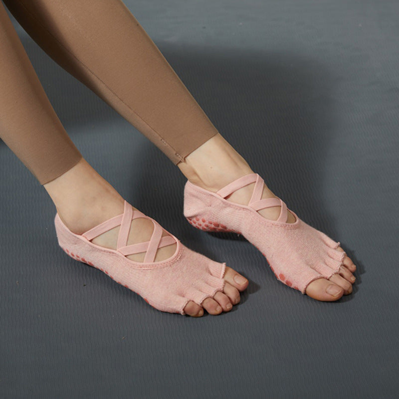 New Fitness Pilates socks five-finger multi-strap yoga socks non-slip socks cotton breathable sports socks toe socks