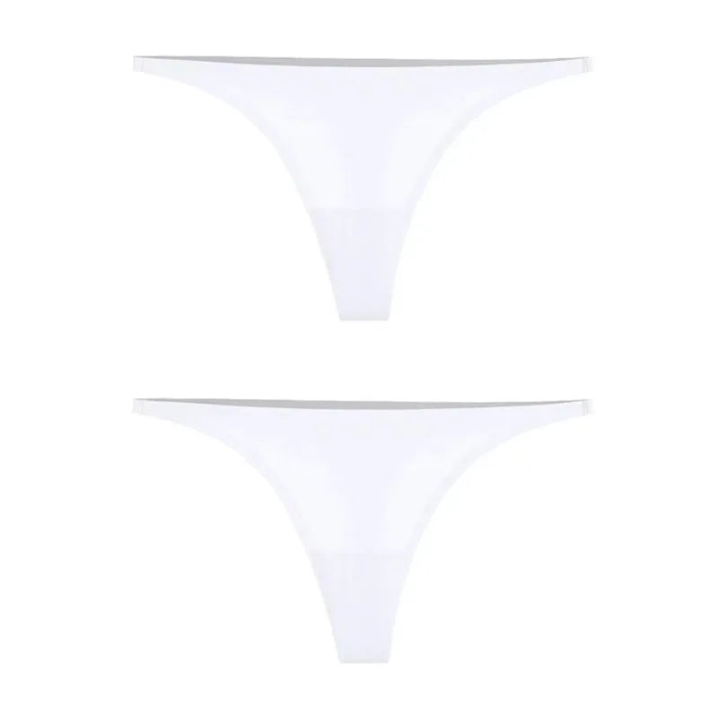 1/2/3/4/5pcs Sexy Panties Seamless Underwear For Women Ice Silk Strings Thin Waistband Thong Panties Woman Solid Mujer Tback