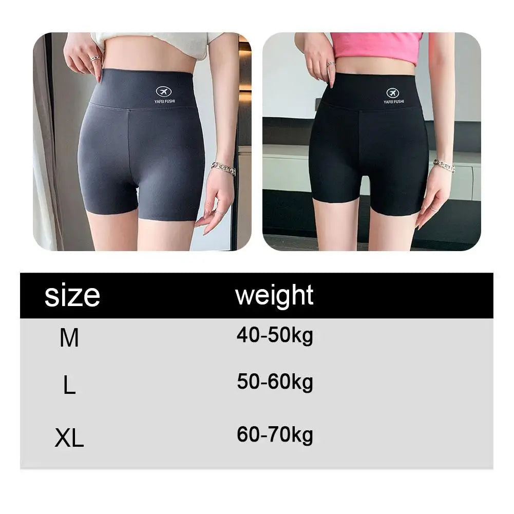 Women's High-Waist Yoga Shorts – Anti-Exposure Ice Silk Gym & Fitness Shorts (M-XL)