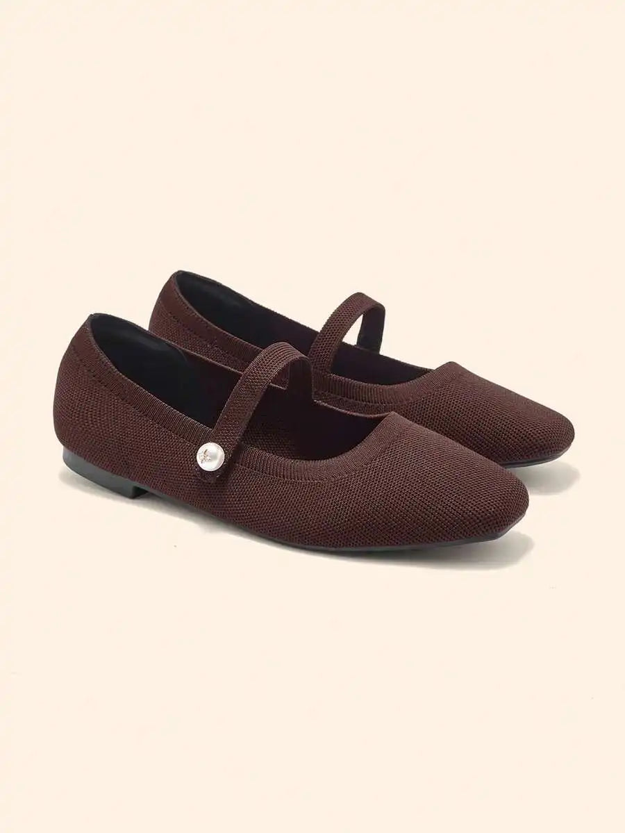 Women's Bow Ballerina Flats – Round Toe Slip-On Mary Jane Shoes for Casual, Commute & Party
