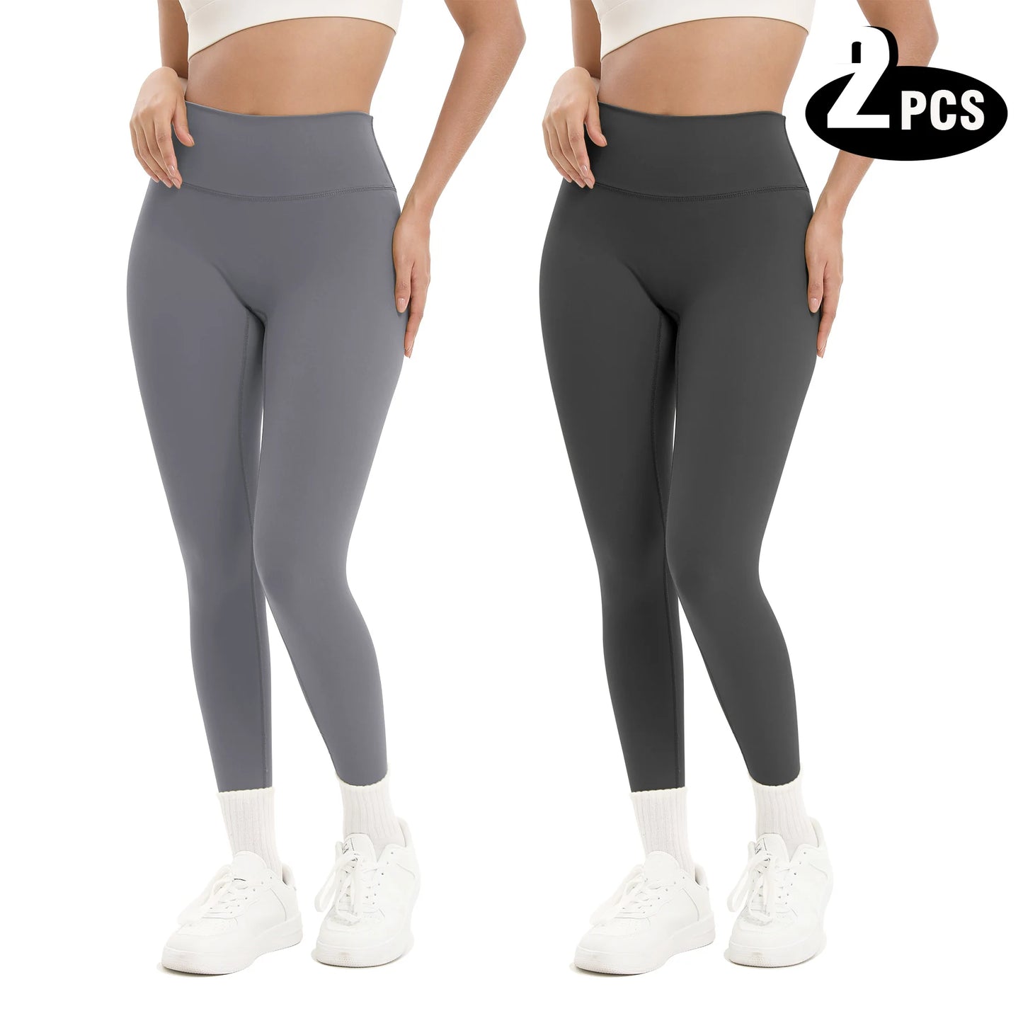 2-Pack Women's High Waist Butt Lifting Seamless Yoga Leggings – Tummy Control, All-Season