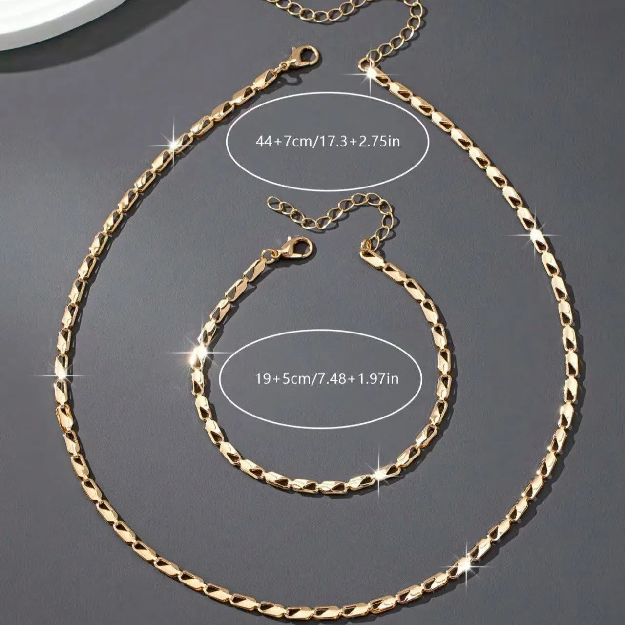 Gold Plated Necklace & Bracelet Set for Women