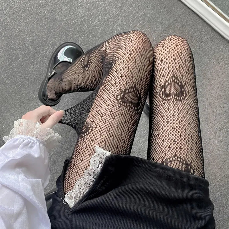 Women's Patterned Fishnet Pantyhose – Lace, Mesh & Jacquard Tights