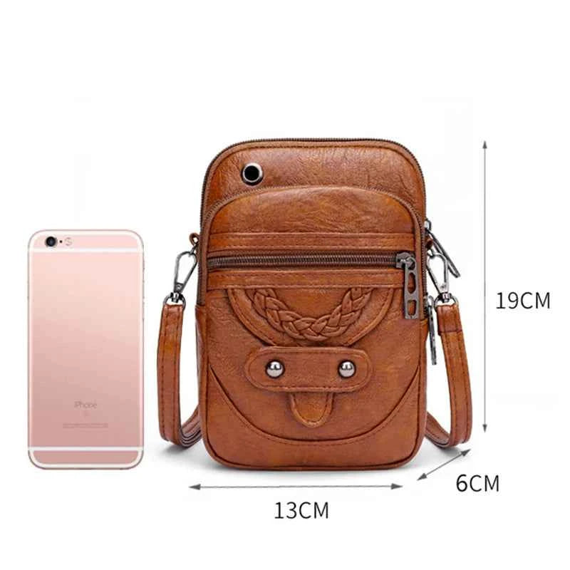 Women's PU Leather Small Shoulder Bag – Vintage Crossbody Purse