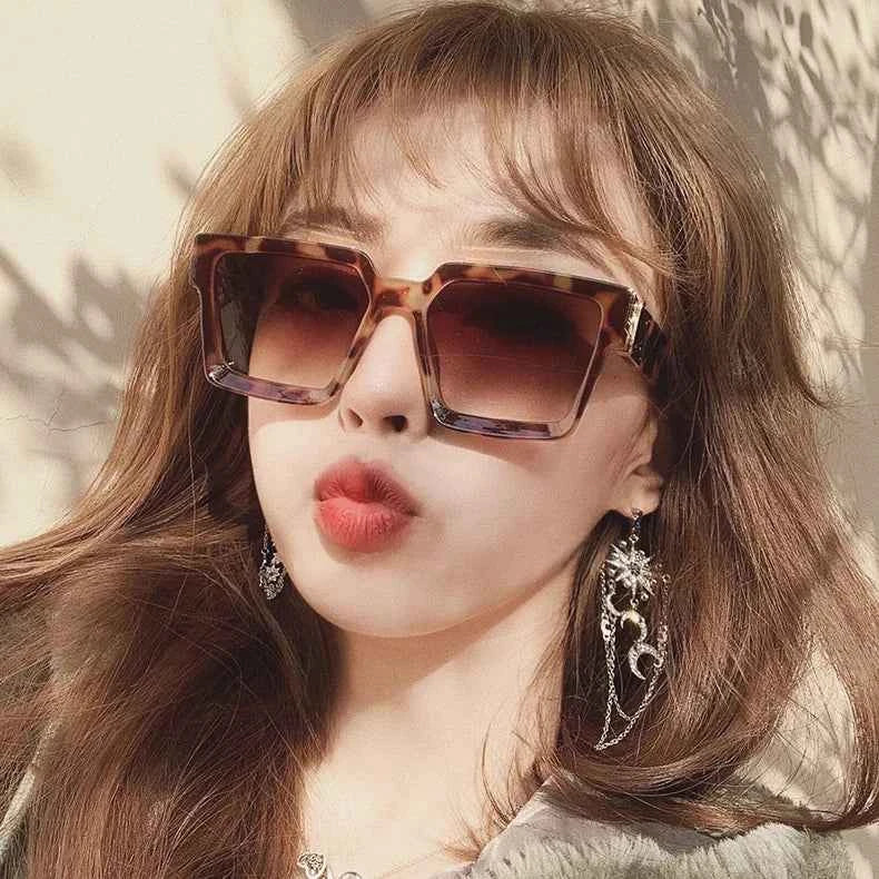 Sunglasses Square Women Sun Glasses Female Eyewear Eyeglasses Plastic Frame Clear Lens Shade Fashion Driving Sunglasses for men