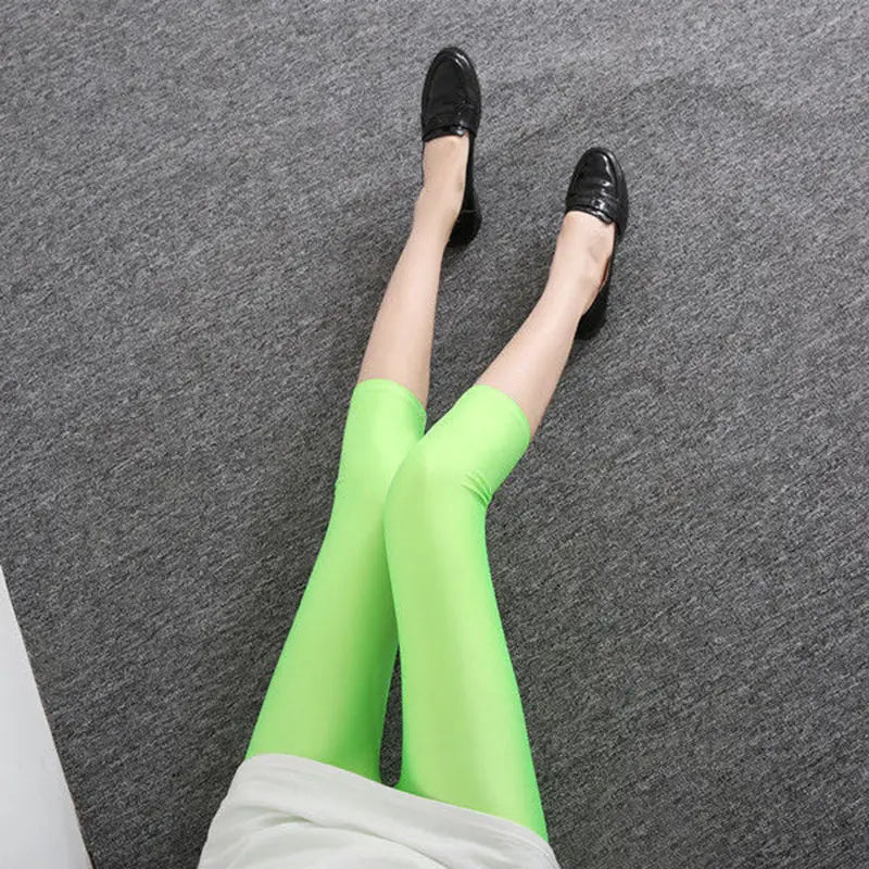 women summer knee length capris lady fashion solid black gray skinny pencil short pant bright shine shorts capris