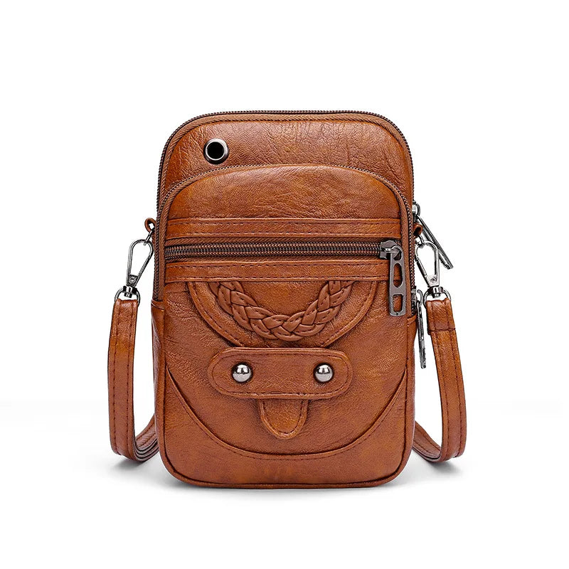 Women's PU Leather Small Shoulder Bag – Vintage Crossbody Purse