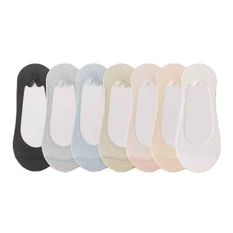 [Factory Direct Sales] Women's Summer Thin Mesh Breathable Shallow Mouth Silicone Non-Slip Invisible Socks Cotton Bottom Boat Socks