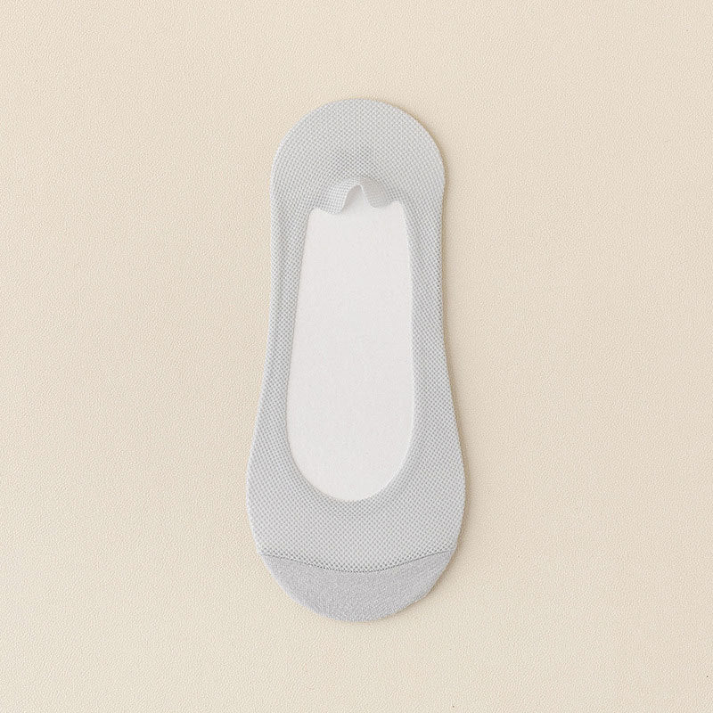 [Factory Direct Sales] Women's Summer Thin Mesh Breathable Shallow Mouth Silicone Non-Slip Invisible Socks Cotton Bottom Boat Socks