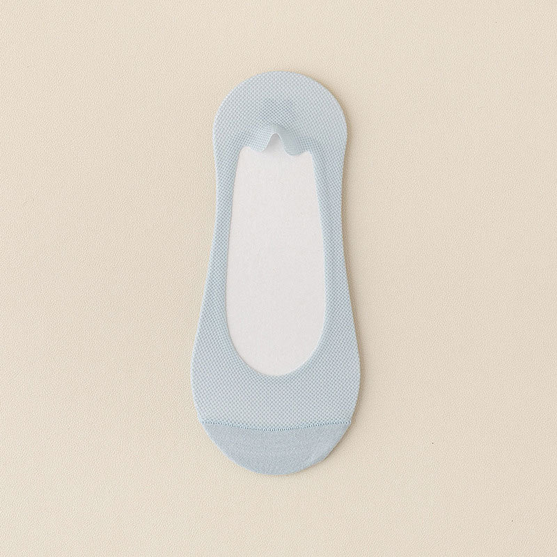 [Factory Direct Sales] Women's Summer Thin Mesh Breathable Shallow Mouth Silicone Non-Slip Invisible Socks Cotton Bottom Boat Socks