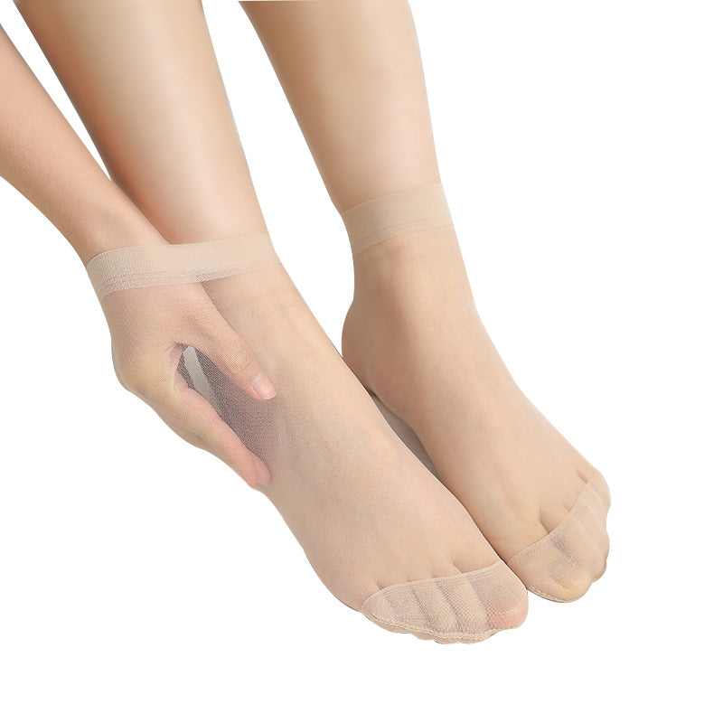 Non-slip short stockings ultra-thin summer stockings anti-snag silk crystal socks dispensing steel stockings flesh-colored socks women's socks