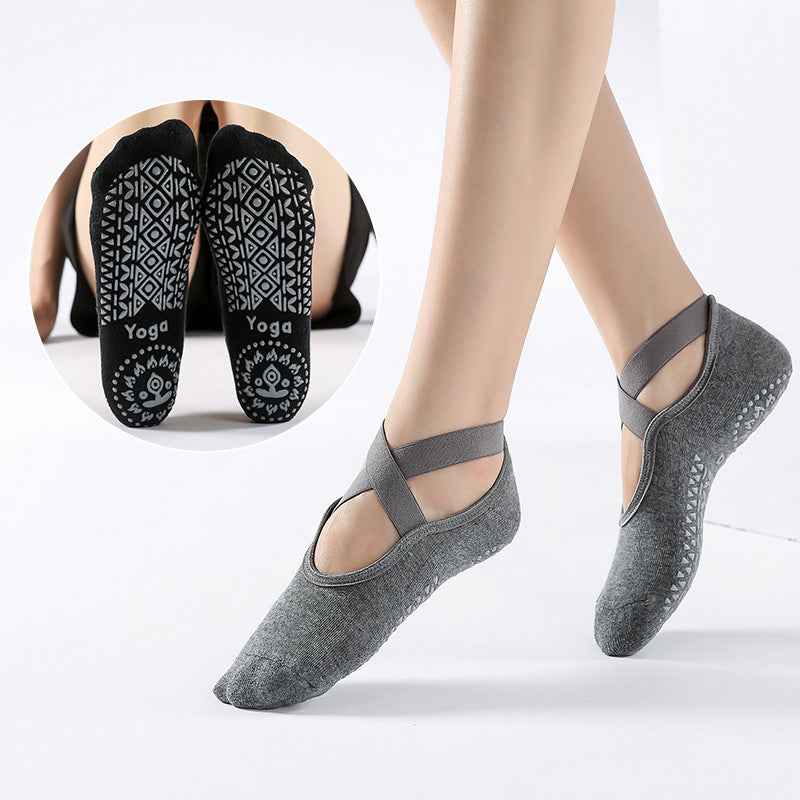 Professional Non-Slip Dotted Yoga Socks Cross Strap Thin Backless Pilates Socks Floor Socks Summer Thin Wholesale