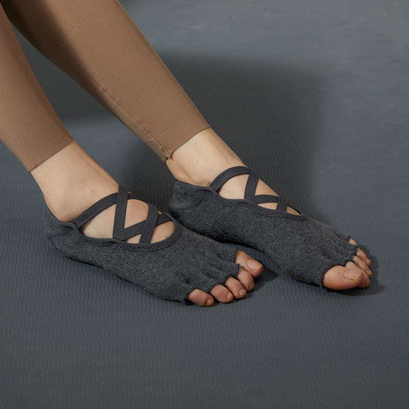 New Fitness Pilates socks five-finger multi-strap yoga socks non-slip socks cotton breathable sports socks toe socks