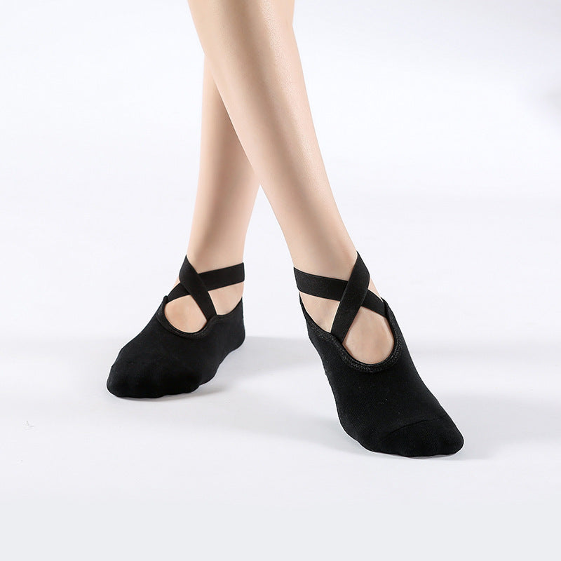Professional Non-Slip Dotted Yoga Socks Cross Strap Thin Backless Pilates Socks Floor Socks Summer Thin Wholesale
