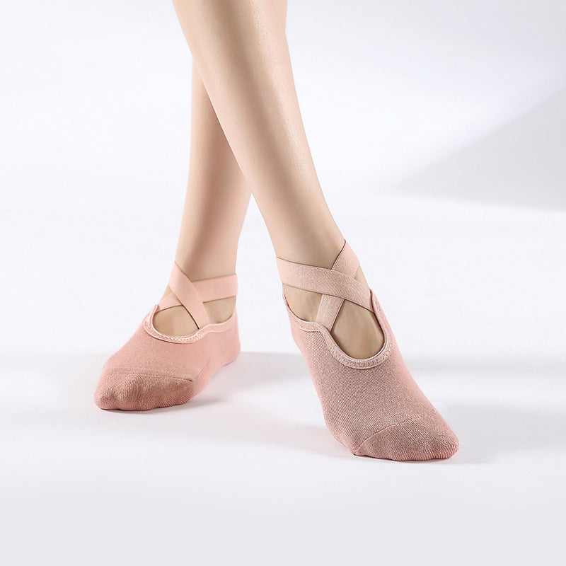 Professional Non-Slip Dotted Yoga Socks Cross Strap Thin Backless Pilates Socks Floor Socks Summer Thin Wholesale