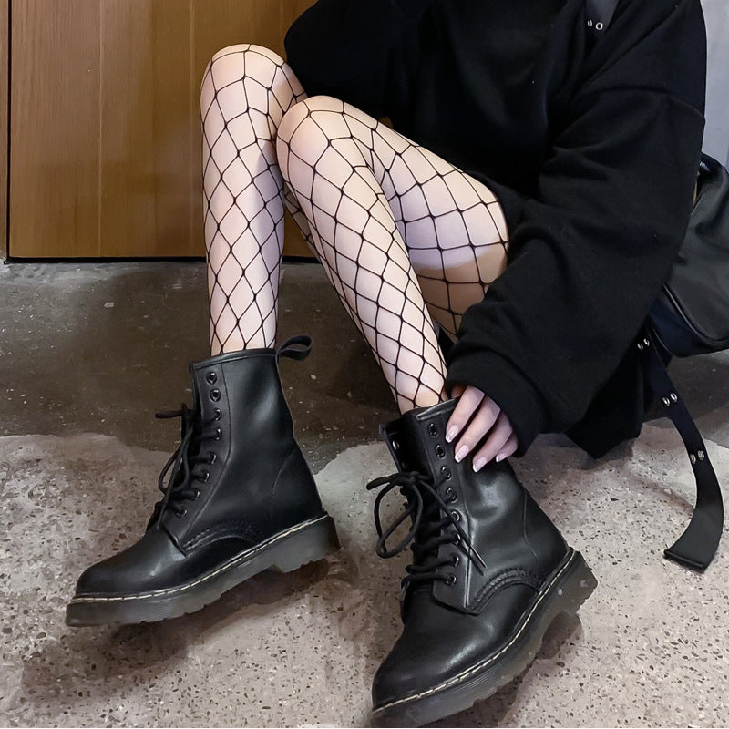 Guangzhou Baihui women's fishing net socks anti-hook silk thin love black silk long one-in-one socks European and American jk pantyhose wholesale