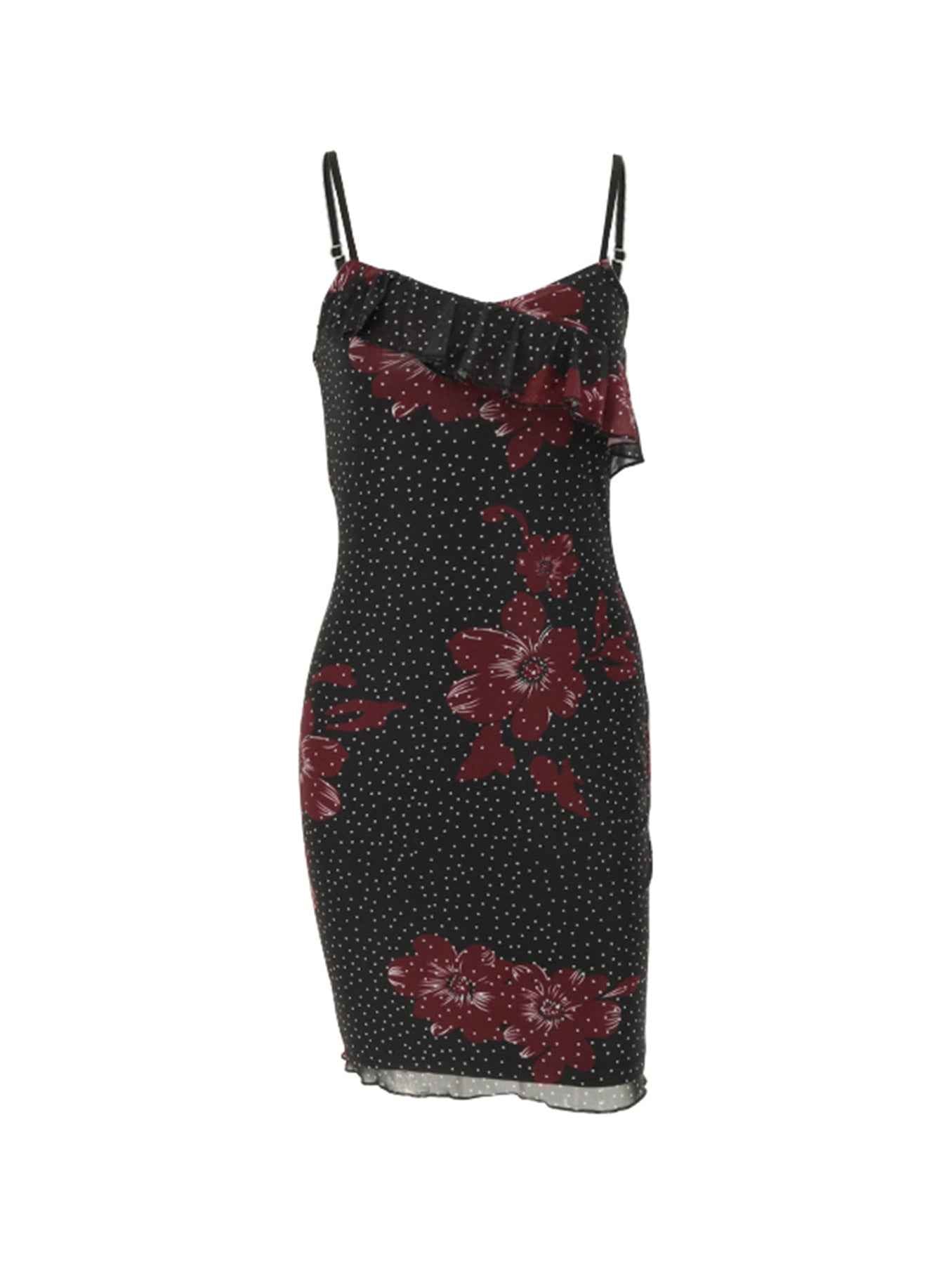 Women's Floral Slip Dress | High Waist Slim-Fit Sleeveless Midi Dress
