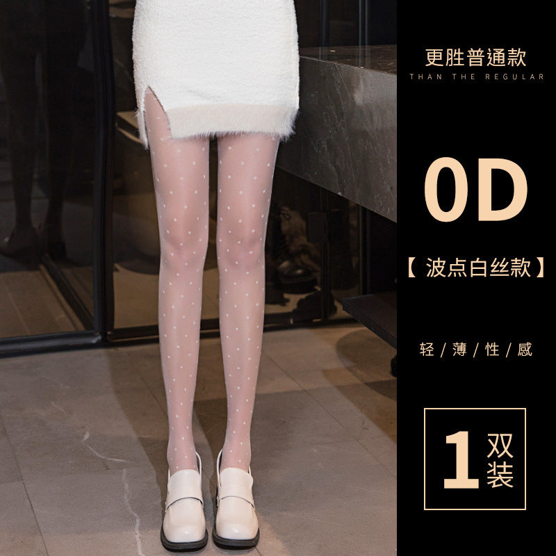 Guangzhou Baihui women's fishing net socks anti-hook silk thin love black silk long one-in-one socks European and American jk pantyhose wholesale