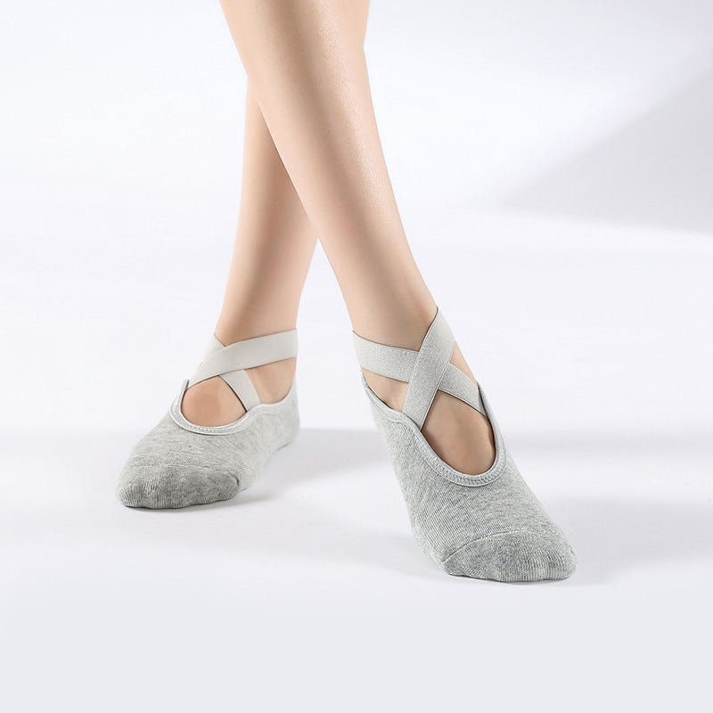 Professional Non-Slip Dotted Yoga Socks Cross Strap Thin Backless Pilates Socks Floor Socks Summer Thin Wholesale