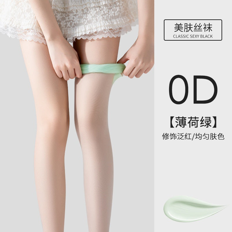 Jk Japanese-Style White Sheer Stockings for Women, Pure Desire Bare-Leg Artifact, Summer Thin Pineapple Stockings, Anti-Snag Black Pantyhose