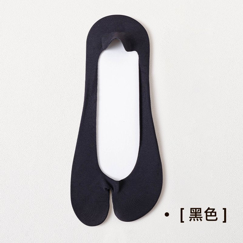 Split-Toe Socks, Summer Thin Boat Socks for Women, Non-Slip, No-Show, Cotton-Soled, Two-Toe Invisible Ice Silk Socks, Zhuji Socks Wholesale