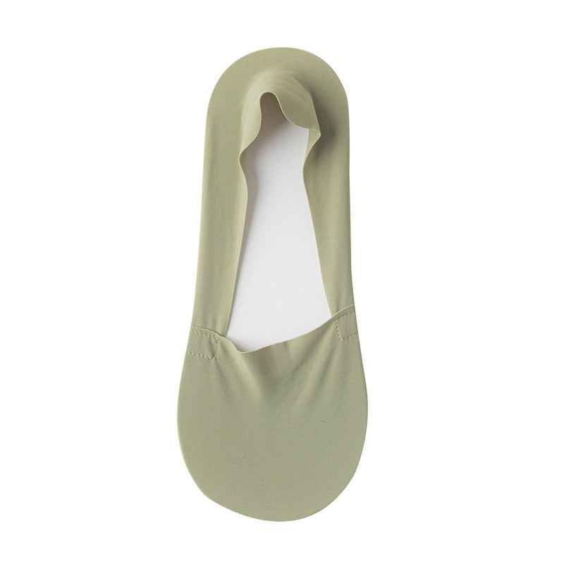 Women's Summer Thin Boat Socks, Solid Color, Low-Cut Invisible Socks, Silicone Non-Slip, Anti-Drop, Short Tube Seamless Cotton Socks