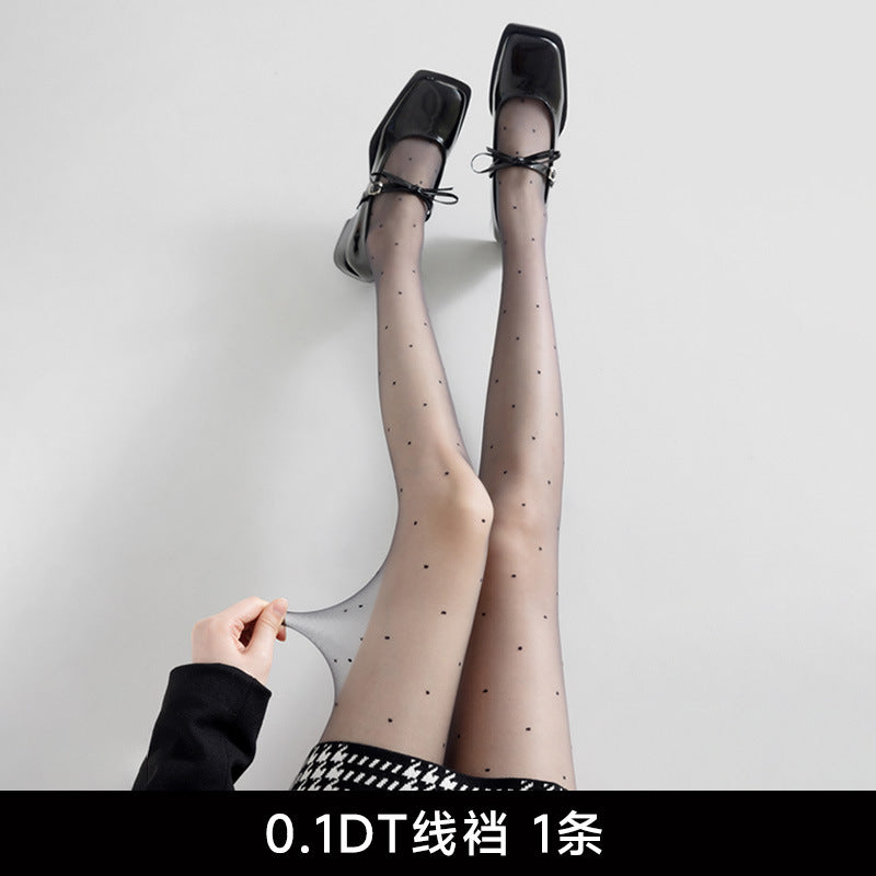Guangzhou Baihui women's fishing net socks anti-hook silk thin love black silk long one-in-one socks European and American jk pantyhose wholesale