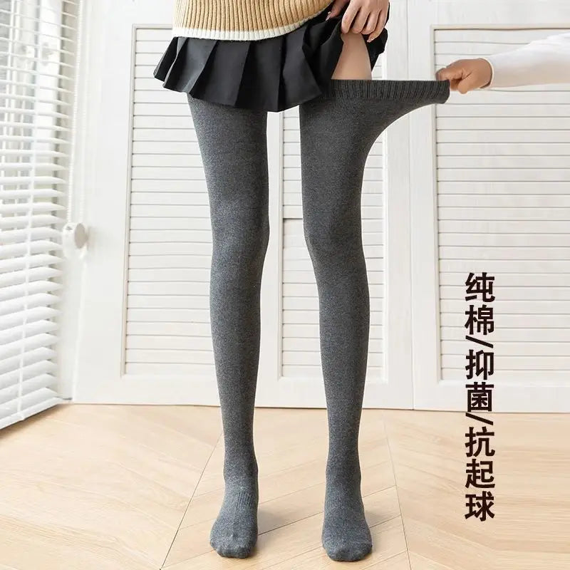 Lolita Over-Knee Stockings — Solid Color Thigh High Warm Socks