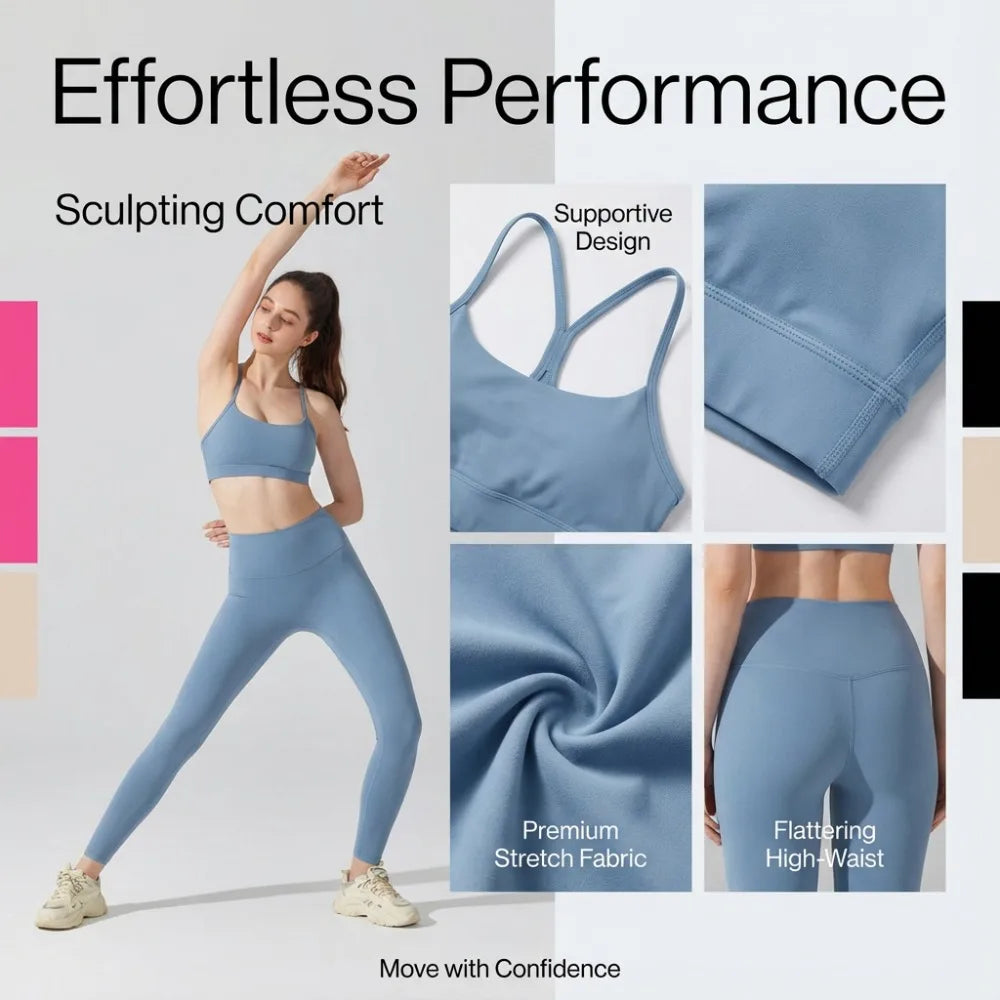 2-Piece Activewear Set — Sports Bra & High Waist Leggings