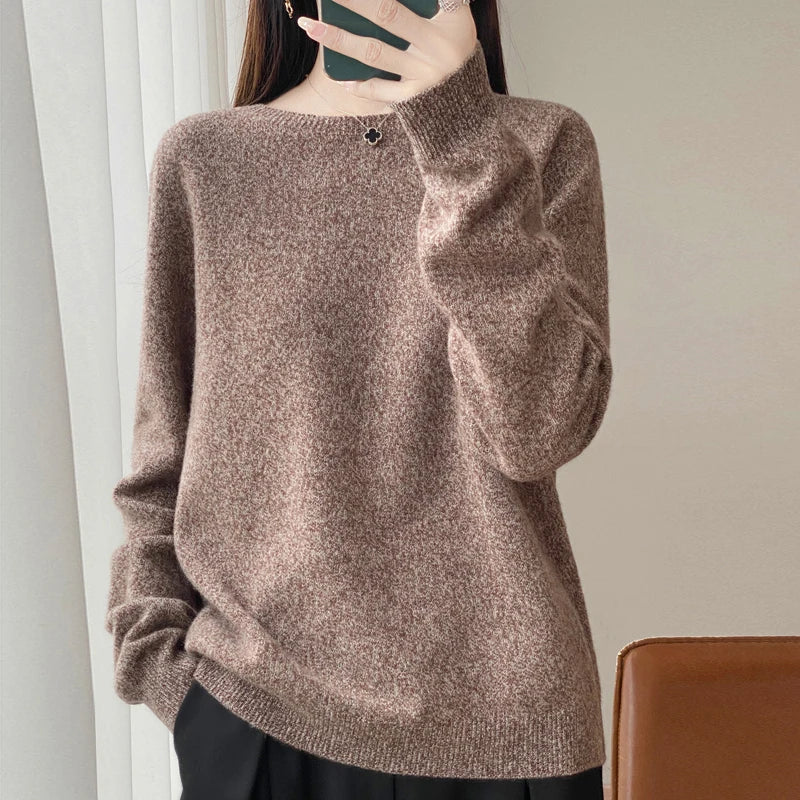 Women Cashmere Sweater 100% Merino Wool Pullover Autumn Winter O-Neck Jumper Basic Casual Knitwear Tops Solid Color Clothing