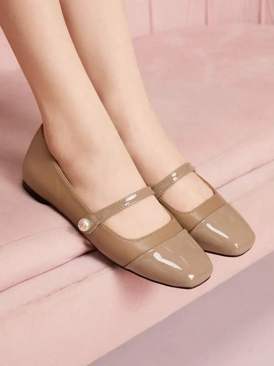 Women's Bow Ballerina Flats – Round Toe Slip-On Mary Jane Shoes for Casual, Commute & Party