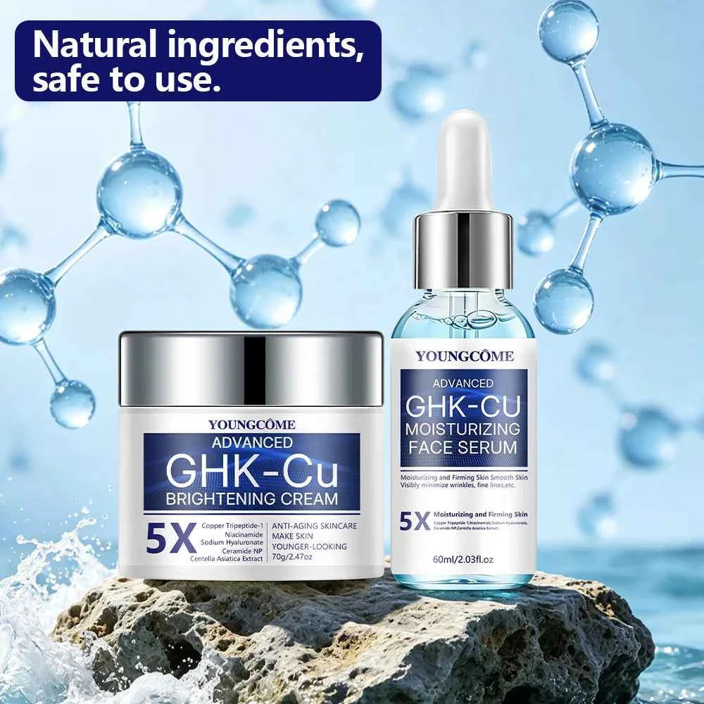 GHK-CU Copper Peptide Anti-Aging Face Cream & Serum - Firming & Hydrating Moisturizer for All Skin Types, Skincare for Women