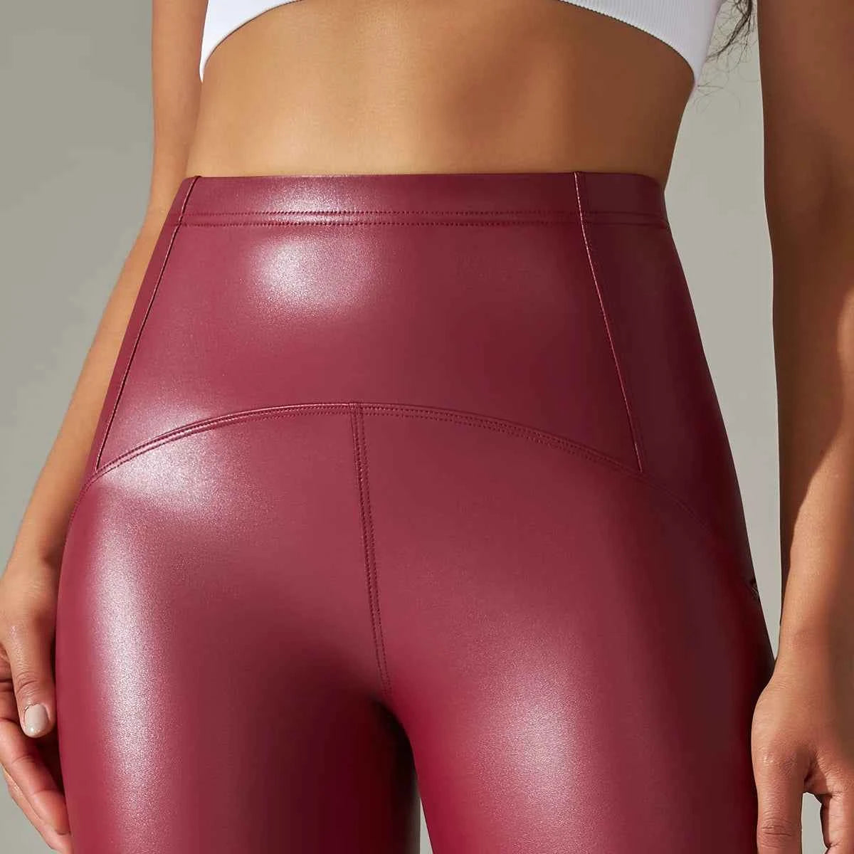 Women's PU Leather Leggings – High Waist Slim Fit Trousers