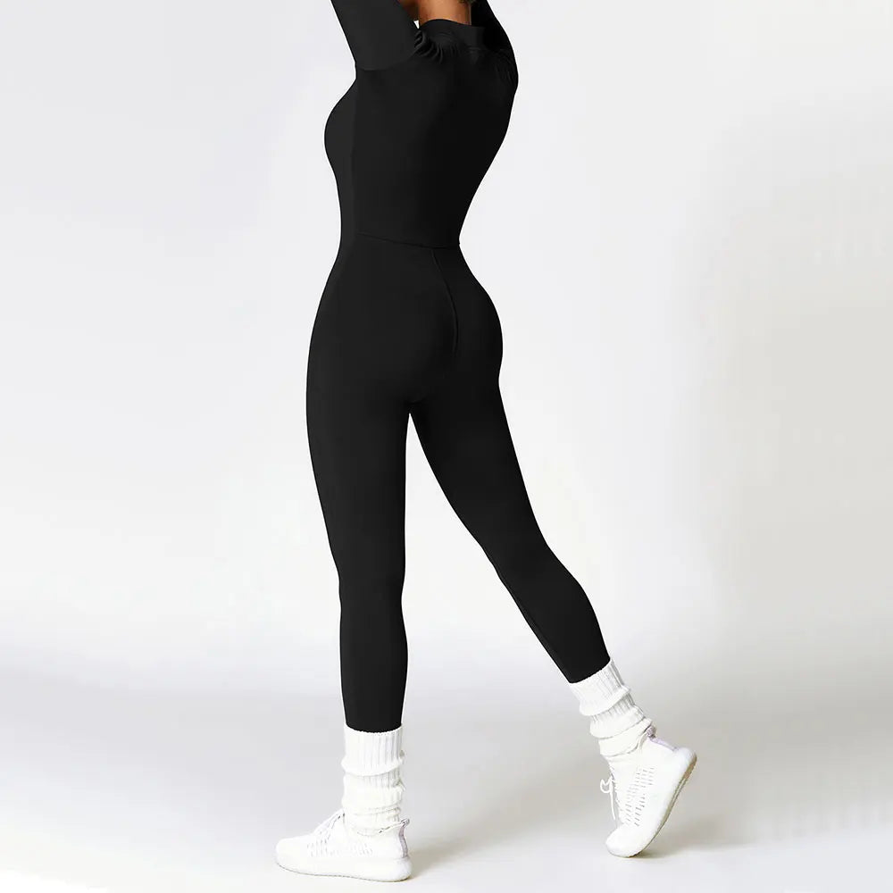 Velvet Yoga Jumpsuit — Push-Up Gym & Pilates Outfit