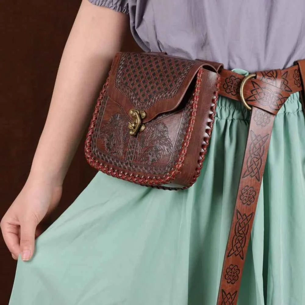 Medieval Retro Waist Bag Viking Style Hanging Belt Coin Purse Knight Fanny Pack Portable Men Women Money Pouch Costume Props