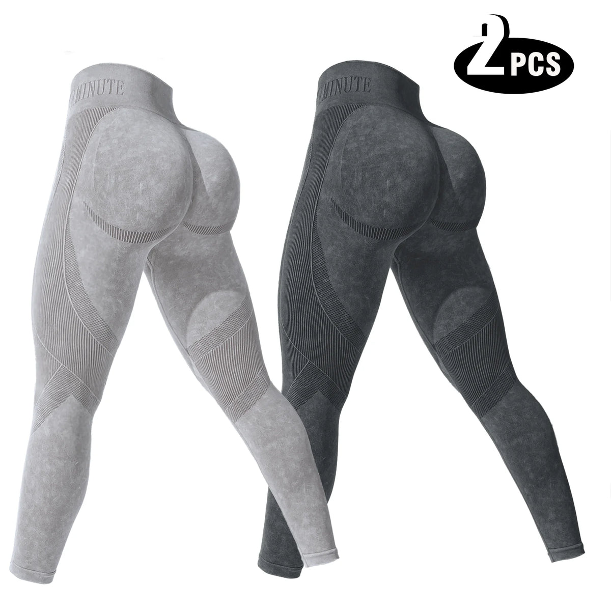 2-Pack Women's High Waist Butt Lifting Seamless Yoga Leggings – Tummy Control, All-Season