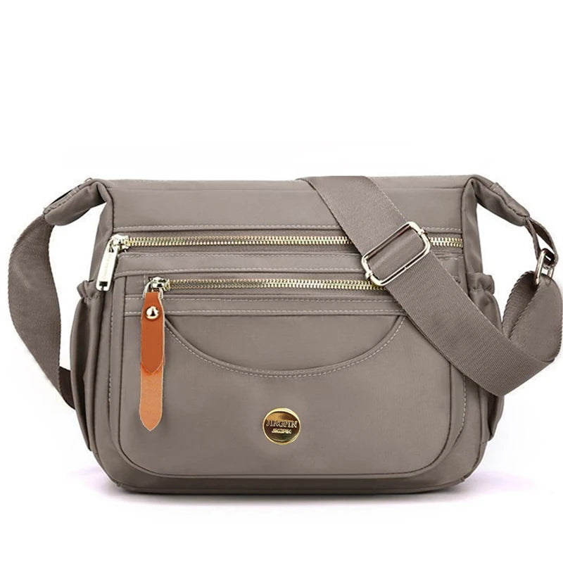 Women's Waterproof Nylon Crossbody Bag | Lightweight Multi-Pocket Shoulder Bag