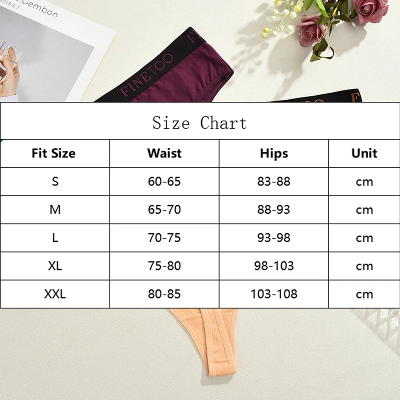 Finetoo 8-Pack Women's Cotton Thong Underwear | High-Rise G-String Panties Set S–2XL