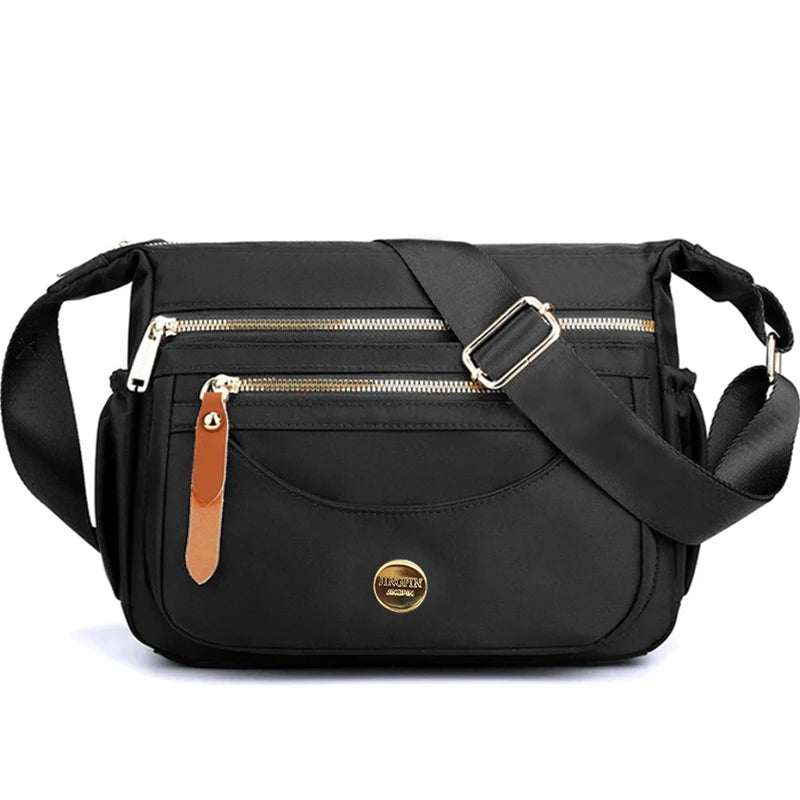 Women's Waterproof Nylon Crossbody Bag | Lightweight Multi-Pocket Shoulder Bag