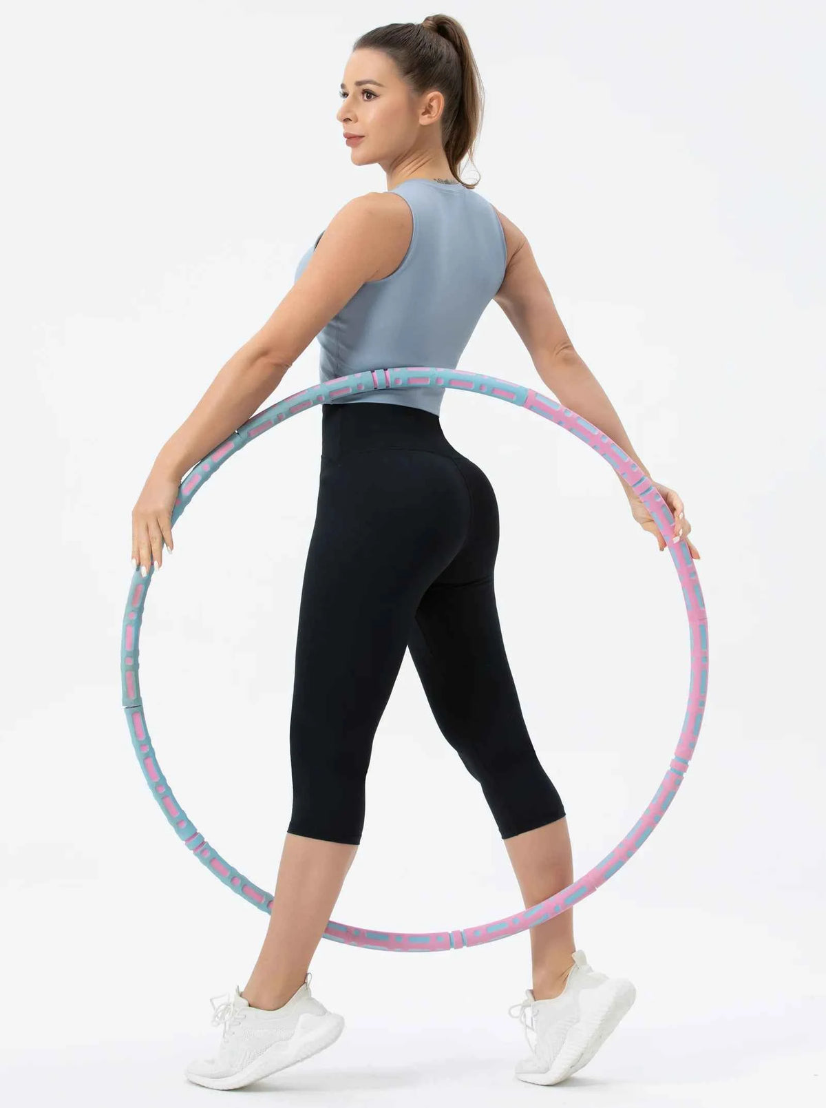 THE GYM PEOPLE Women's V-Cross High-Waist Yoga Capri Leggings – Tummy Control Workout Pants