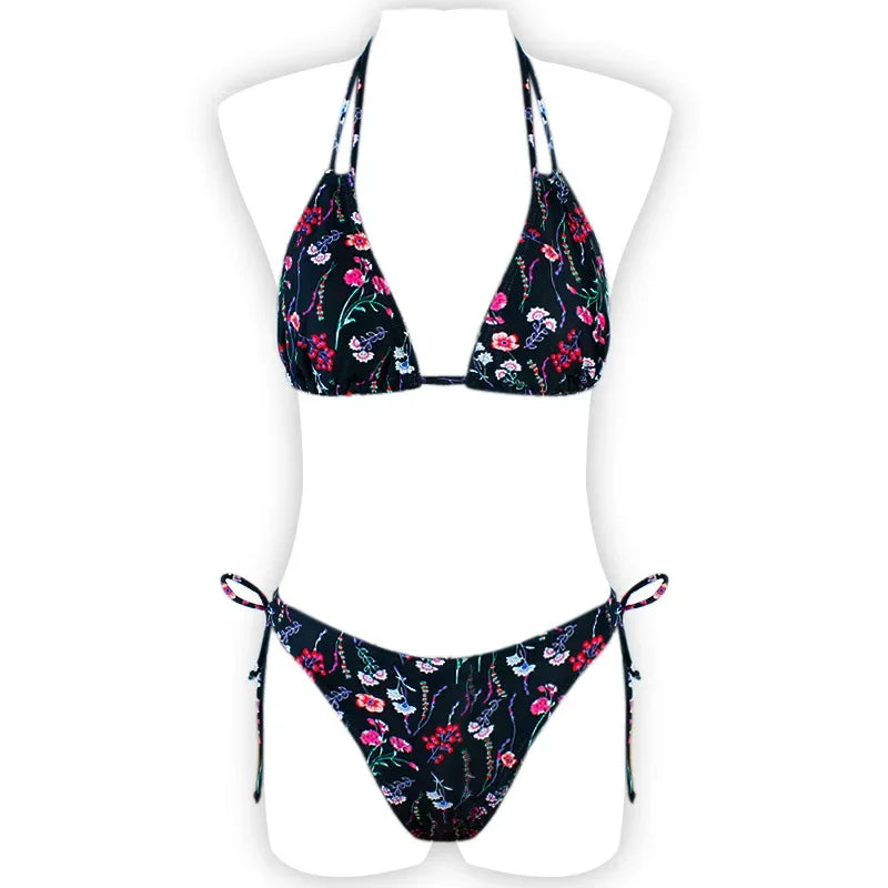 2022 New Swimwear Woman Sexy Push Up Bikini Set Swimsuit Women Print Floral Beachwear Biquini Two Piece Bathing Suit