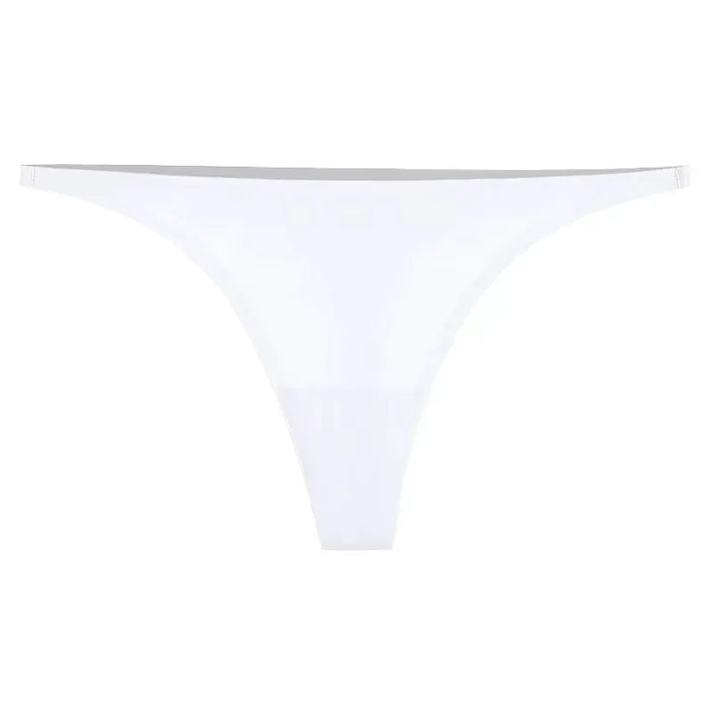 1/2/3/4/5pcs Sexy Panties Seamless Underwear For Women Ice Silk Strings Thin Waistband Thong Panties Woman Solid Mujer Tback