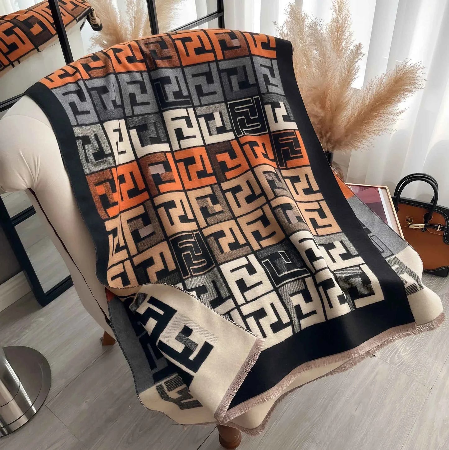 Winter Women's Scarf Luxury Design Double sided Cashmere Feel Scarf Warm Scarf Shawl