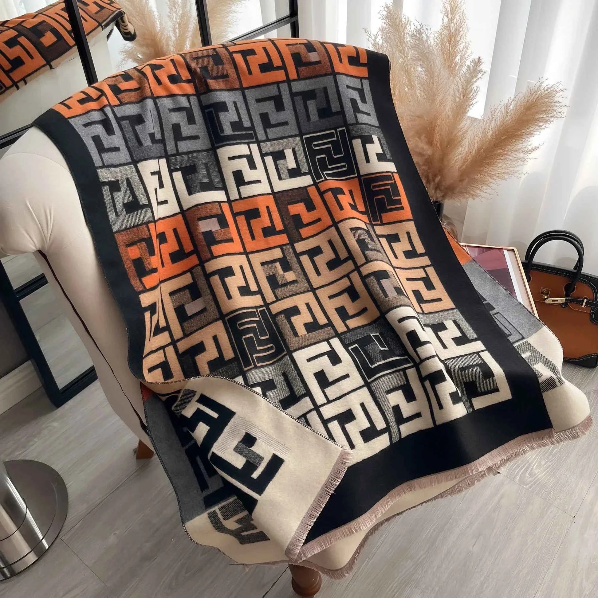 Winter Women's Scarf Luxury Design Double sided Cashmere Feel Scarf Warm Scarf Shawl