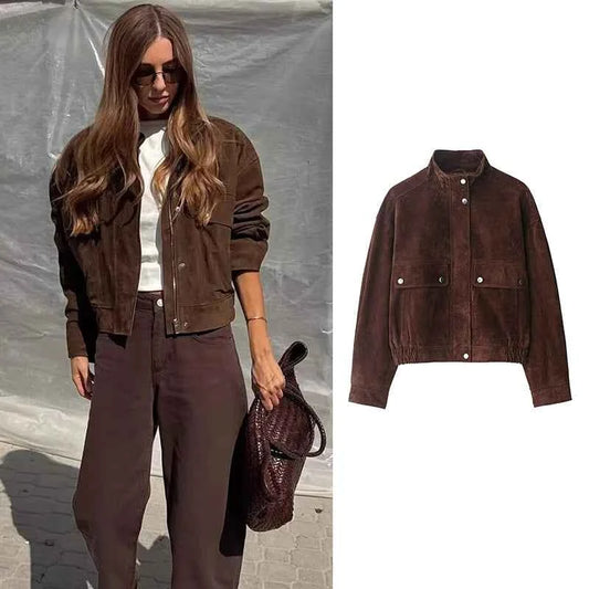 Women's Autumn Jackets 2025 New Fashion Big Pocket Elegant Women's Slim Warm Jackets Autumn Street Chic Young Student Coats