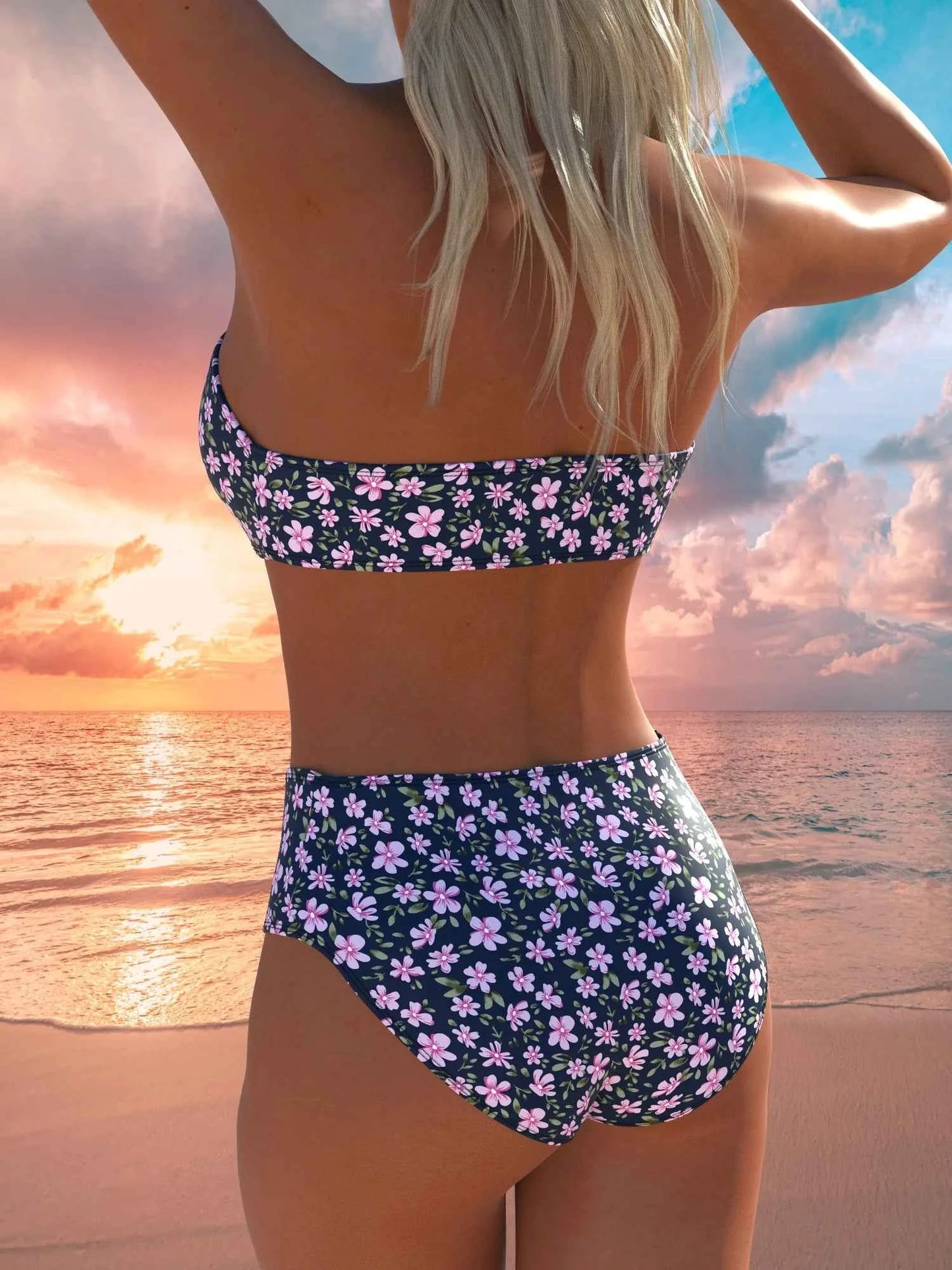 Women's Swimwear Swimming Suit Beach Outfits Summer Beach Festival Vacation Travel Sexy Luxury Modern Two Piece Set Bikinis