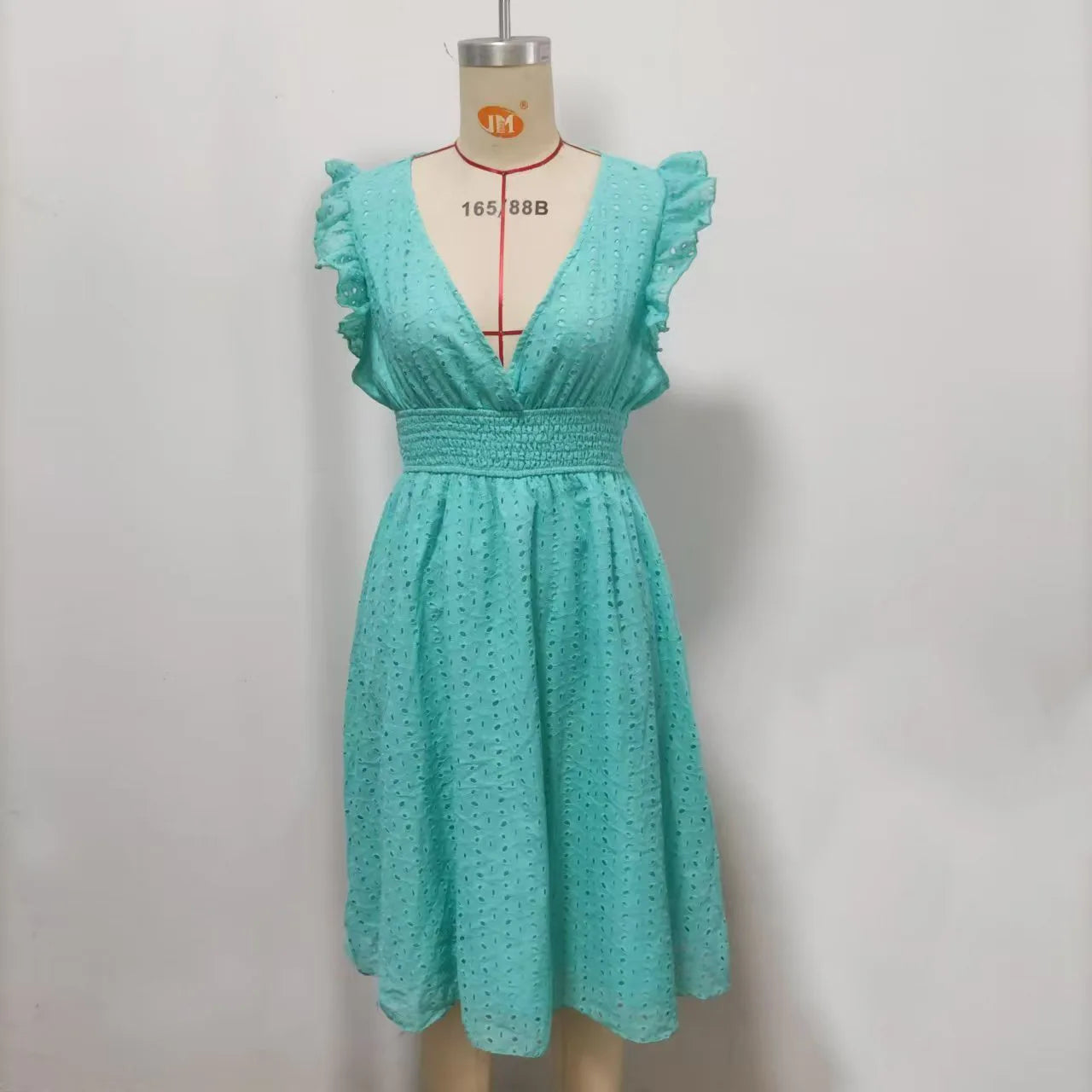 Lotus Leaf Sleeve Elegant Dress — Colorful Casual Commuter Summer Dress