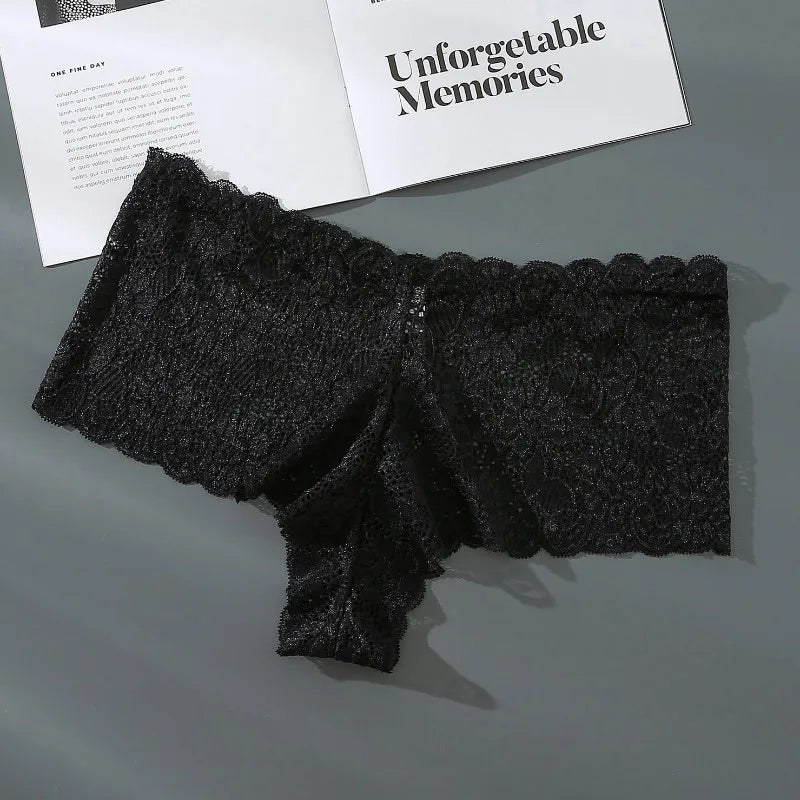 Sexy Lace Mid Rise Breathable Panties Summer Comfort Women Lingerie Elastic Comfortable Underwear Solid Color Casual Home Briefs