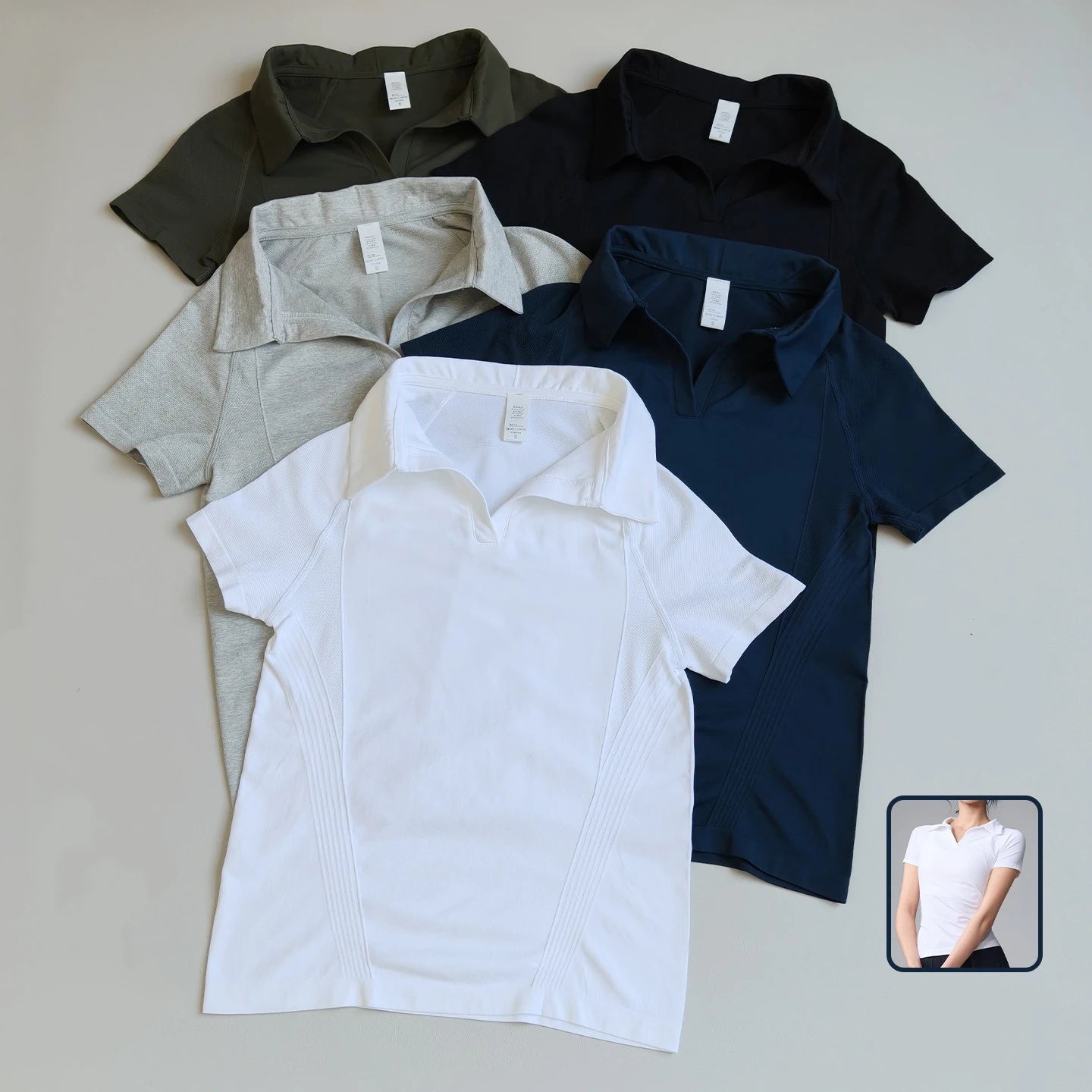 Short Sleeve Sports Polo Top — Breathable Yoga & Badminton Shirt